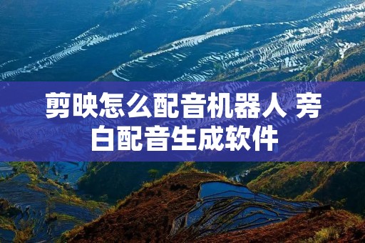 剪映怎么配音机器人 旁白配音生成软件