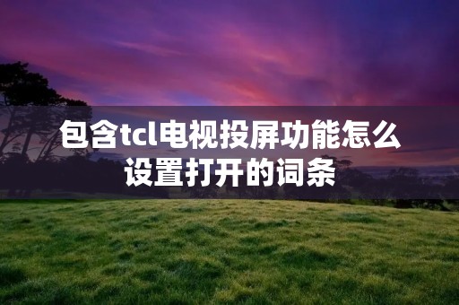 包含tcl电视投屏功能怎么设置打开的词条