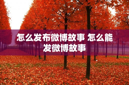 怎么发布微博故事 怎么能发微博故事 怎么发布微博故事 怎么能发微博故事