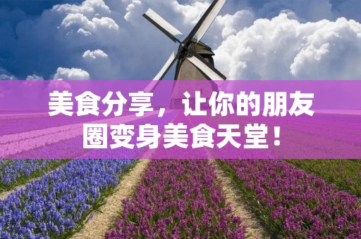 美食分享,让你的朋友圈变身美食天堂!