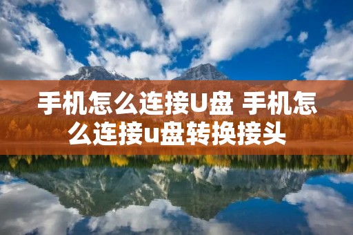 手机怎么连接U盘 手机怎么连接u盘转换接头