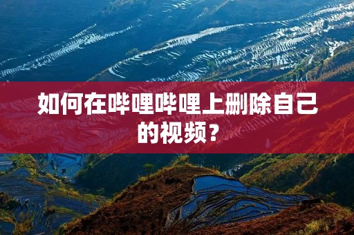 如何在哔哩哔哩上删除自己的视频? 如何在哔哩哔哩上删除自己的视频?