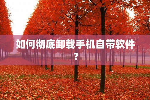 如何彻底卸载手机自带软件? 如何彻底卸载手机自带软件?