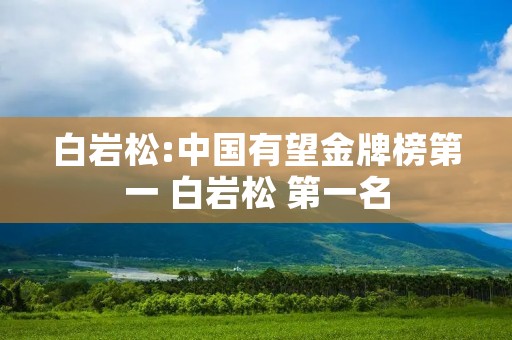 白岩松:中国有望金牌榜第一 白岩松 第一名 白岩松:中国有望金牌榜第一 白岩松 第一名
