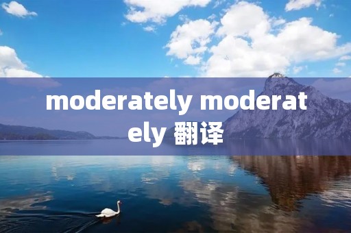 moderately moderately 翻译