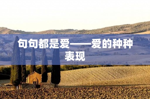 句句都是爱——爱的种种表现 句句都是爱——爱的种种表现