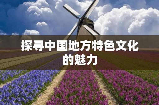 探寻中国地方特色文化的魅力 探寻中国地方特色文化的魅力