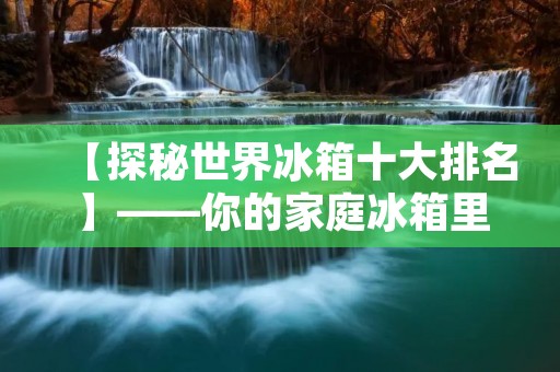 【探秘世界冰箱十大排名】——你的家庭冰箱里是否拥有这样一款顶级冰箱？