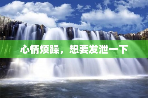 心情烦躁,想要发泄一下