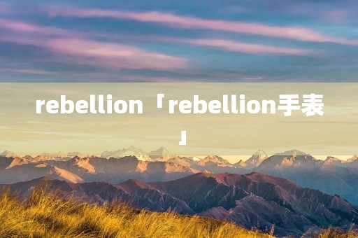 rebellion「rebellion手表」