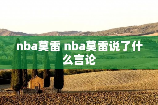 nba莫雷 nba莫雷说了什么言论