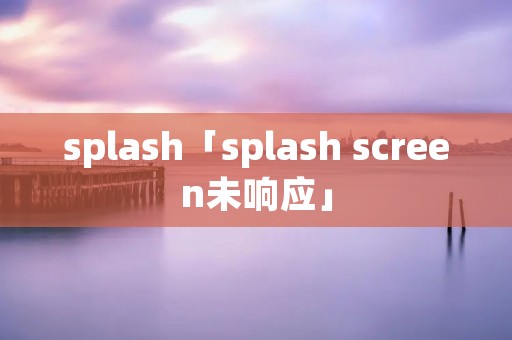 splash「splash screen未响应」