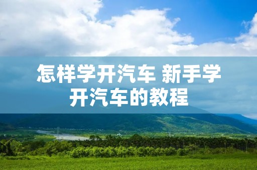 怎样学开汽车 新手学开汽车的教程