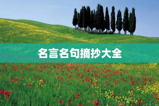 名言名句摘抄大全 名言名句摘抄大全