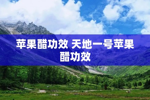 苹果醋功效 天地一号苹果醋功效
