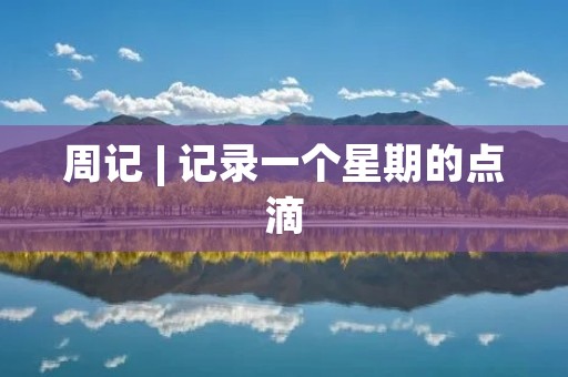 周记 | 记录一个星期的点滴