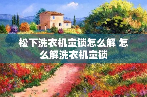 松下洗衣机童锁怎么解 怎么解洗衣机童锁