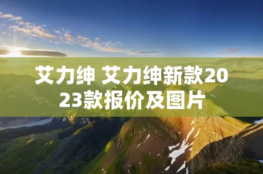 艾力绅 艾力绅新款2023款报价及图片 艾力绅 艾力绅新款2023款报价及图片