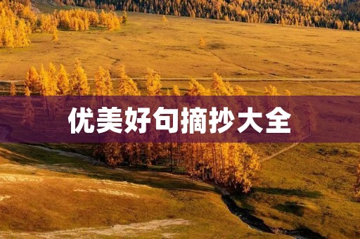 优美好句摘抄大全 优美好句摘抄大全