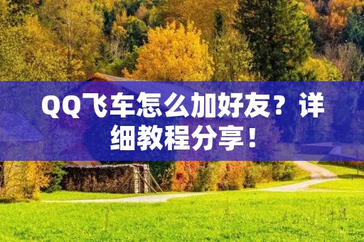 QQ飞车怎么加好友?详细教程分享! QQ飞车怎么加好友?详细教程分享!