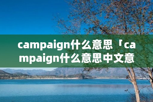 campaign什么意思「campaign什么意思中文意思是什么」