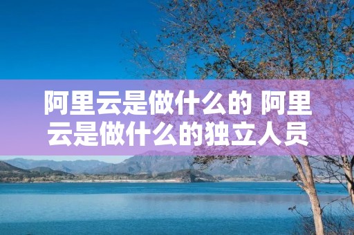 阿里云是做什么的 阿里云是做什么的独立人员