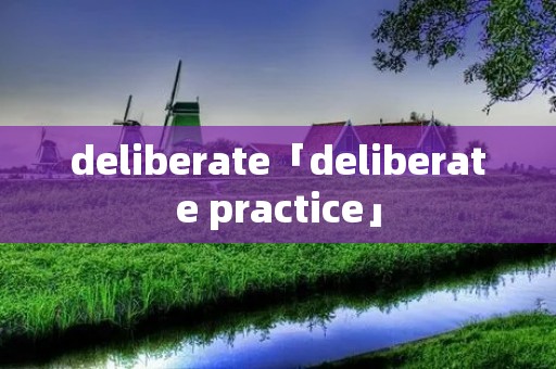 deliberate「deliberate practice」 deliberate「deliberate practice」