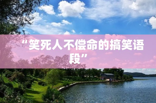 “笑死人不偿命的搞笑语段”
