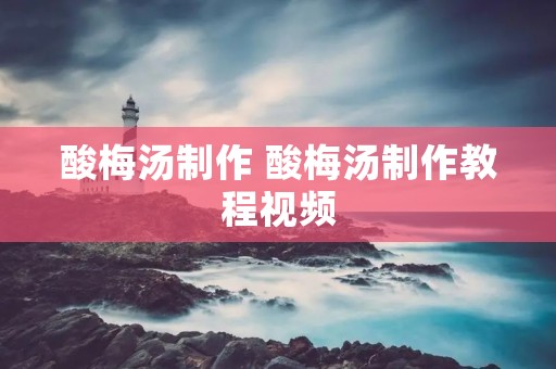 酸梅汤制作 酸梅汤制作教程视频