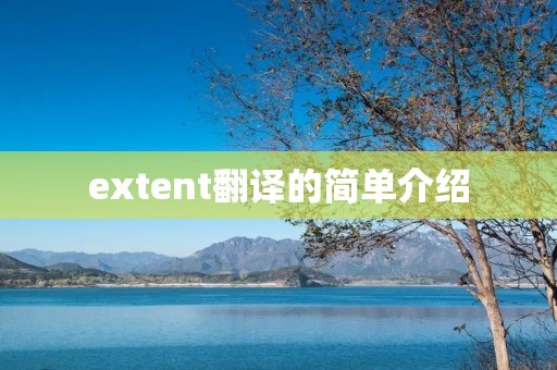 extent翻译的简单介绍
