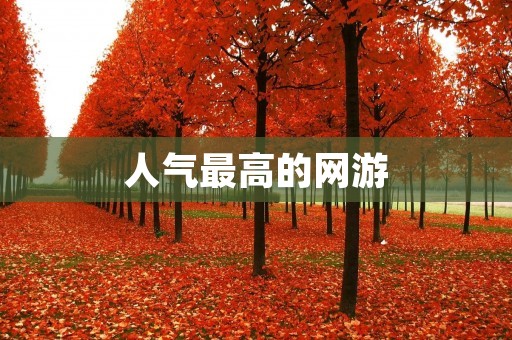 人气最高的网游:《王者荣耀》