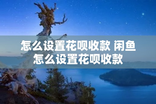 怎么设置花呗收款 闲鱼怎么设置花呗收款