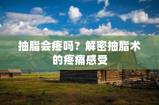 抽脂会疼吗?解密抽脂术的疼痛感受 抽脂会疼吗?解密抽脂术的疼痛感受