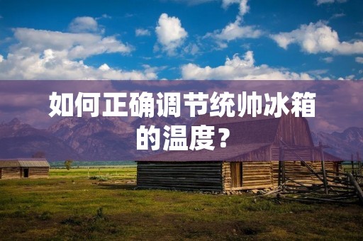 如何正确调节统帅冰箱的温度？