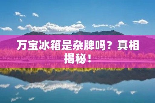 万宝冰箱是杂牌吗?真相揭秘! 万宝冰箱是杂牌吗?真相揭秘!