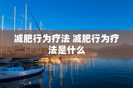 减肥行为疗法 减肥行为疗法是什么
