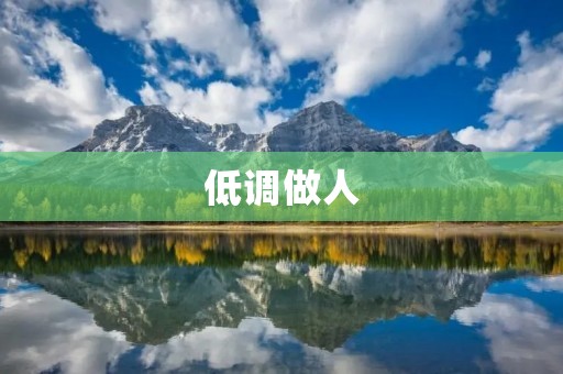 低调做人：不张扬，不浮躁，淡泊名利