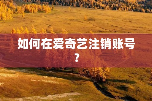 如何在爱奇艺注销账号? 如何在爱奇艺注销账号?