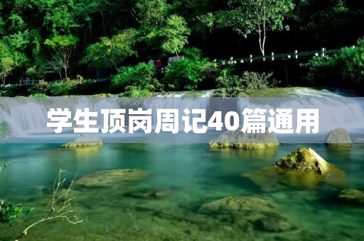 学生顶岗周记40篇通用：深入实践，锻炼自我
