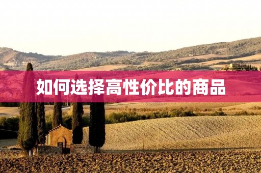 如何选择高性价比的商品