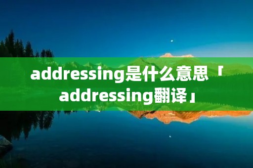 addressing是什么意思「addressing翻译」