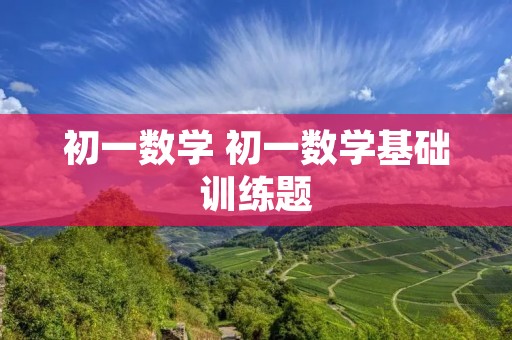 初一数学 初一数学基础训练题