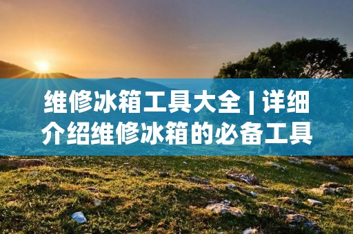 维修冰箱工具大全 | 详细介绍维修冰箱的必备工具
