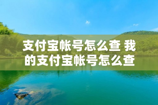 支付宝帐号怎么查 我的支付宝帐号怎么查