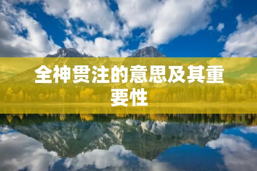 全神贯注的意思及其重要性