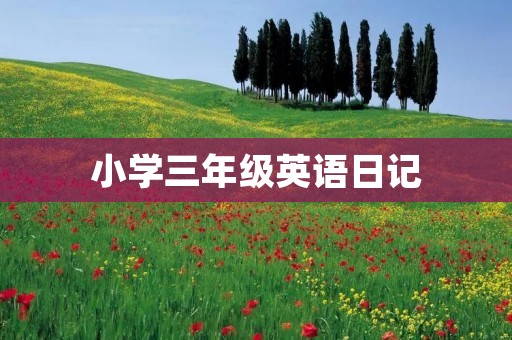 小学三年级英语日记：My Day