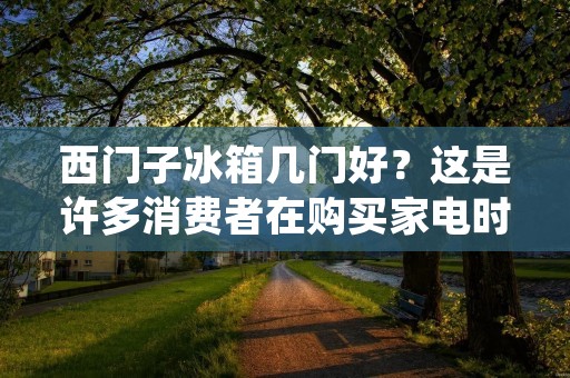 西门子冰箱几门好？这是许多消费者在购买家电时常常会问到的问题。随着人们生活水平的提高，家庭用品的品质和功能也越来越受到人们的重视。在众多品牌的冰箱中，西门子冰箱凭借其高品质、先进的技术和出色的性能，成为了消费者的首选之一。那么，西门子冰箱几门好？接下来，让我们来详细了解一下。
