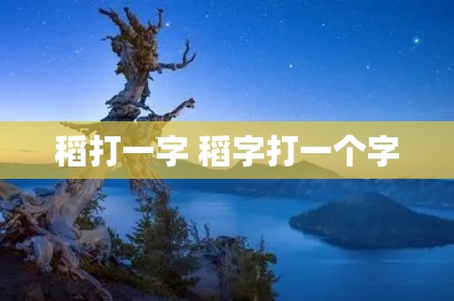 稻打一字 稻字打一个字