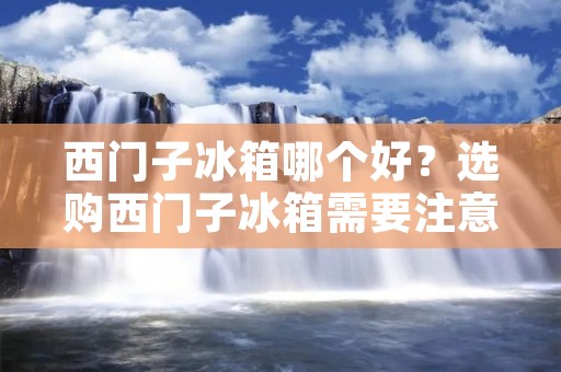 西门子冰箱哪个好?选购西门子冰箱需要注意哪些因素? 西门子冰箱哪个好?选购西门子冰箱需要注意哪些因素?