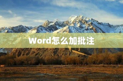 Word怎么加批注